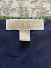 Michael Kors Size Petite Medium Pm Green Paisley Chiffon Layered Top Blouse Gold