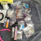 Lot Of Jewlery Making Supplies  Crystals  Pendants  Tools  Bead Stringing Glue