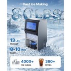 Uimoso Commercial Ice Maker 80 Lbs 24h With 13lbs Storage For Bar And Restaurant