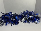 2 Pieces Of Blue   Silver Cheerleader Pom Poms 6 Inch Vibrant Easy To Hold 