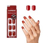 Kiss Impress Color Press-on Nails  Purefit Tech  Short Length   reddy Or Not 