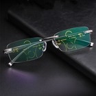 Anti Blue Light Progressive Reading Glasses Rimless Unisex Business Readers