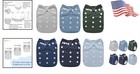 6 Pack Baby Cloth Diapers With 12 Adjustable Inserts - Cost-effective   Stylish
