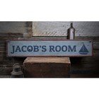 Nautical Kid Room Rustic Distressed Sign  Personalized Wood Sign