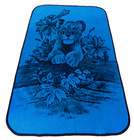 Vintage San Marcos Blanket Lion Cub Jungle Teal Black Reversible 50 X 84
