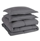Chezmoi Collection 3-piece Down Alternative Comforter Set  queen  Gray 