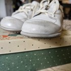 Vintage 1960s Stride Rite Baby Shoes White Leather Size 5d Original Box Receipt