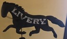 Primitive Wood Horse Weathervane With Stand