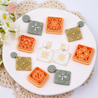 Ceramic Tile Clay Cutters - 8 Pcs Bohemain Floral Tile Polymer Clay Cutters F   