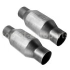 2pcs 2 5 Inch Universal Catalytic Converter 410250 High Flow Stainless Steel