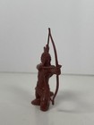 Marx Vintage 54mm Stockade Indian Kneeling Shooting Bow Red Brown Plastic Figure
