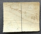 Seychelles 1893 25c Internal Revenue Stamp Pair- Q  Victoria Mauritius Overprint