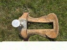 Vintage Antique Handmade Wood Horse Saddle Tree W  Metal Horn