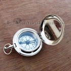Push Solid Brass 2 Inch Silver Solid Compass-pocket Style Compass Handmade Gift