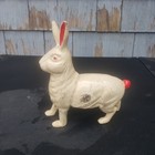 Vintage White Rabbit Cast Iron Still Bank