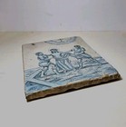 18th Century Large  Delft Tile  Showing The 10th station Of The  Cross 