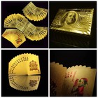 2 Decks Luxury 24k Gold Foil Poker Playing Cards Waterproof Plastic Set Gift