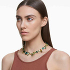 Swarovski Gema Necklace Mixed Cut  Green  Gold Finish