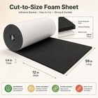 Storystore Sponge Neoprene Foam 12 In X 59 X 1 4 In  Black  with Adhesive 