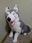 Rare Vintage Fao Schwarz Fifth Avenue Husky Wolf Plush Animal 30  Blue Eyes