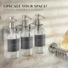 Shower Shampoo Dispenser Wall Mounted     3 Refillable 16 9 Oz Clear Bottles With