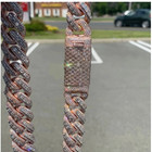 D Vvs Moissanite 20mm Miami Cuban Link Chain 14k Rose Gold Plated 16 -28 