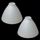 2 Vintage Corning 820120 Milk Glass 2 1 4 X 8  Fitter Waffle Lamp Shade Diffuser