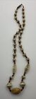Antique Art Deco Czech Neiger Beaded Molded Brown Wash Uranium Glass Necklace