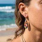 Natural Sea Sediment Jasper Earrings Boho Teardrop Dangle Healing Stone Jewelry