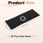 30pcs Chair Sashes With Buckle Slider Stretch Spandex Chair Bows Cover  Black