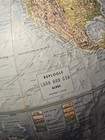 Replogle Land And Sea Globe 12  Raised Relief Brass Stand Vintage Mid-cent