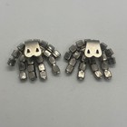 Vintage Rhinestone Shoe Clips Silver Tone Clear Crystal Bridal Wedding Pair