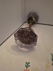 Sun Purple Glass Hexagon  Antique Door Knob Set Vintage  Decorative Hardware
