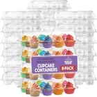 Plastic Cupcake Containers Boxes   12 Compartment     8 Pack   Disposable High    
