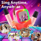 Portable Mini Karaoke Machine With Wireless Microphones And Bluetooth Speaker