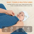 Muslin Baby Towels 100  Cotton 32x32 Soft Bath Towel Set Newborn Toddler Blue