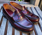 Vintage Gh Bass Weejuns Penny Loafers Cordovan Leaather Made In Usa Men Size 8d
