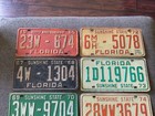 Rare Lot Of 8 Florida License Plate Plates 1965 1968 1970 1971 1973 1974 1975