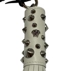 Versace Medusa Studded Calf Leather Tassel Bag Charm Key Chain White Nwt Italy