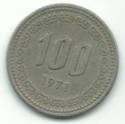 Very Nice 1971  South Korea 100 Won Coin-surface Issues-jul118