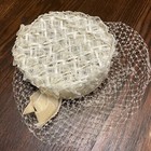 Fascinators White Hat Women Tea Party Headband Wedding Cocktail Mesh Veil
