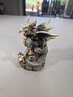 Green   Gold Dragon W  Skulls Figurine Mythical Fantasy Collectible 4  Statuette