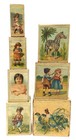 7 Vintage Victorian Stacking Wooden Boxes Children Toy Vintage Nesting