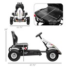Kids Pedal Go Kart W  Adjustable Seat  Rubber Wheels  White