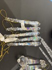 Lot Of 24 Crate And Barrel Glass Blown Christmas Ornaments Bells  Ice Cycles   