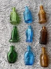 Vintage Lot Of 12 Miniature Glass Bottles Wheaton Glass Dozen Doll House Mini