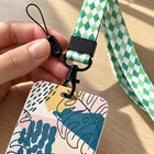 New Monstera Leaf Id Badge Holder With Green Diamond Lanyard Neck Strap 1 Set