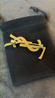 Vintage Gold Tone Ysl Brooch 1 5   