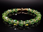 Green Uranium Crystal Bracelet 18k Gold Or Rhodium Pvd Plated Swivel Clasp Glass