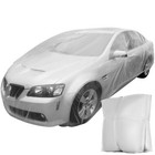 5pc Clear Plastic Temporary Universal Disposable Car Cover Rain Dust Garage Us